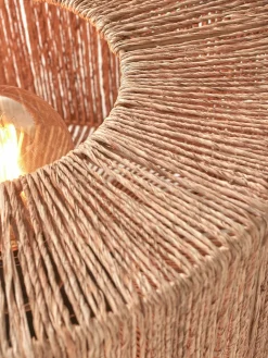 Lampadaire en bambou naturel avec abat-jour en bois naturel 125x30 cm Iguazu - Good & Mojo