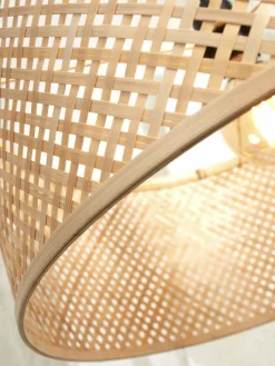 Lampadaire en bambou naturel avec abat-jour en bois naturel 150x32 cm Java - Good & Mojo