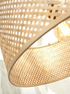 Lampadaire en bambou naturel avec abat-jour en bois naturel 150x32 cm Java - Good & Mojo