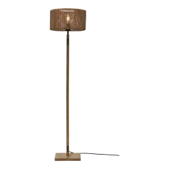 Lampadaire en bambou naturel avec abat-jour en bois naturel 125x30 cm Iguazu - Good & Mojo