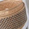Lampadaire en bambou naturel avec abat-jour en bois noir et naturel 160x40 cm Bhoutan - Good & Mojo