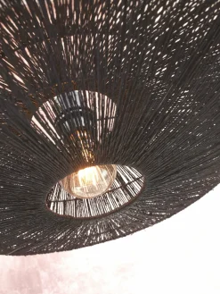Lampadaire en bambou noir avec abat-jour en bois noir 150x40 cm Iguazu - Good & Mojo