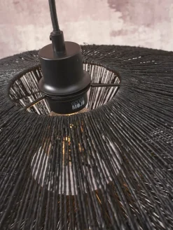 Lampadaire en bambou noir avec abat-jour en bois noir 150x40 cm Iguazu - Good & Mojo
