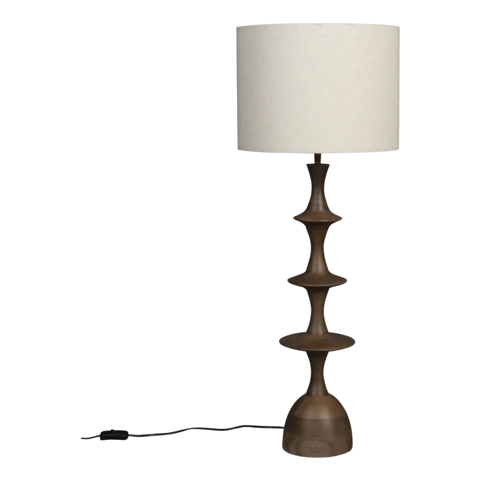 Lampadaire en bois de manguier finition noyer Cath - Dutchbone