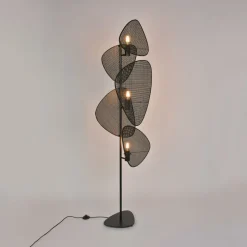 Lampadaire en cannage noir 50 x 27 x 179 cm Screen - Market set
