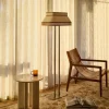 Lampadaire en coton et papier beige crème Square - Market Set