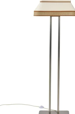Lampadaire en coton et papier beige crème Square - Market Set