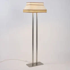 Lampadaire en coton et papier beige crème Square - Market Set