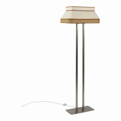Lampadaire en coton et papier beige crème Square - Market Set