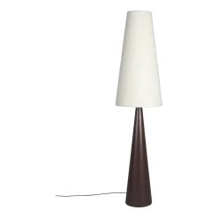 Lampadaire en fer brun et abat-jour en tissu bouclé crème 41x166cm Miki - Dutchbone