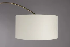 Lampadaire en fer finition laiton et tissu beige Archie - Dutchbone