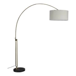 Lampadaire en fer finition laiton et tissu beige Archie - Dutchbone