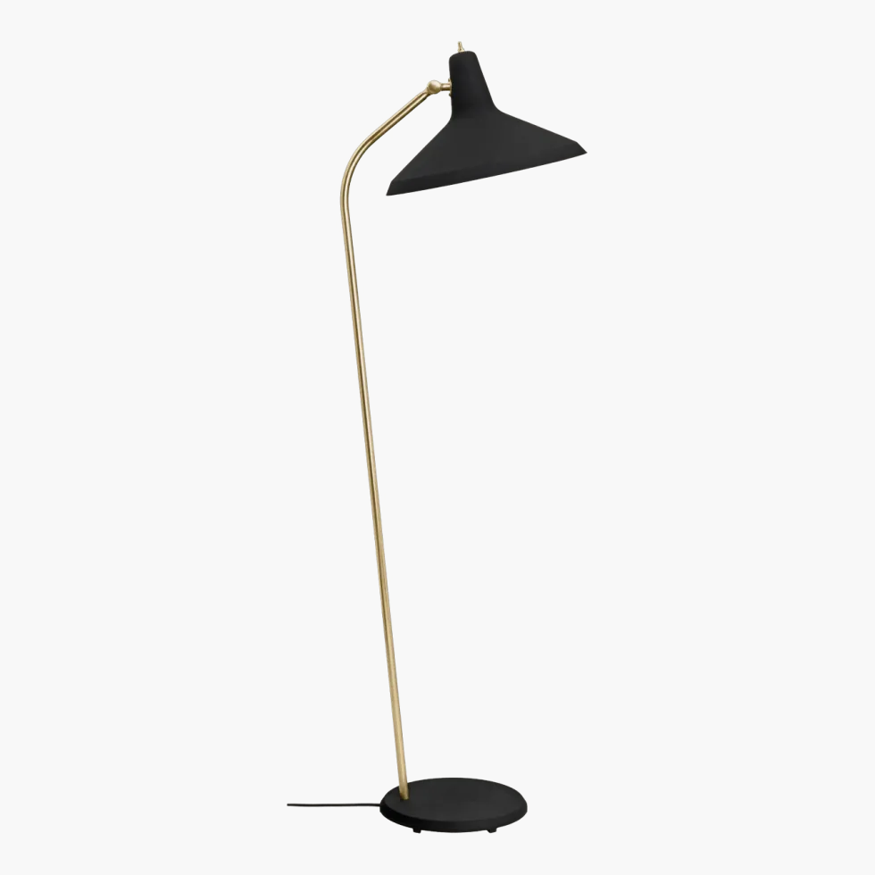 Lampadaire en laiton et métal noir G-10 - Gubi
