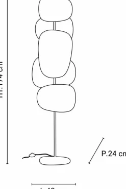 Lampadaire en lin 174 cm Screen 70's - Market set