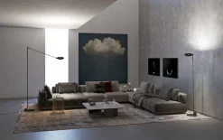 Lampadaire en métal argenté Elle 1 - Lumina