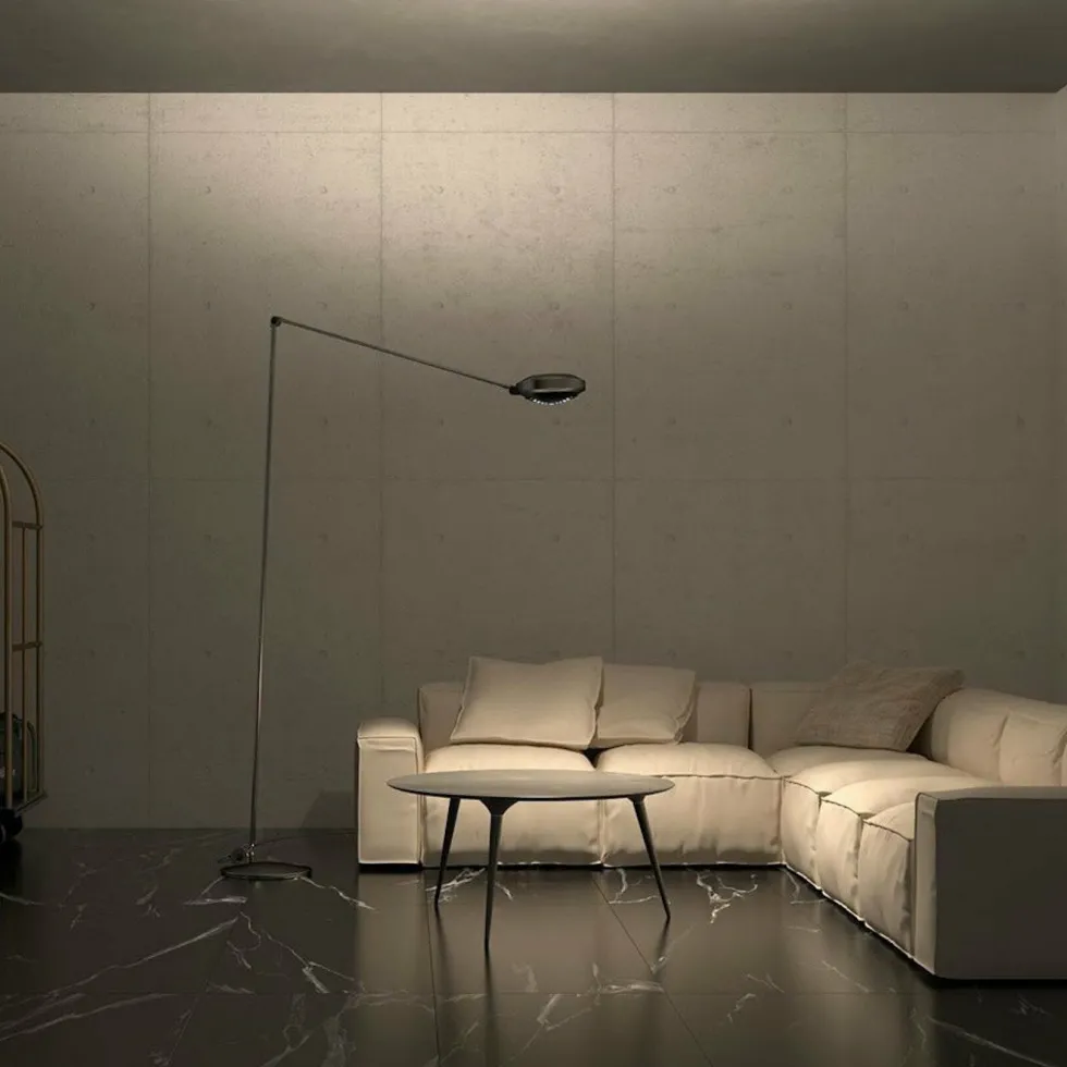 Lampadaire en métal blanc mat Elle - Lumina
