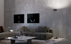 Lampadaire en métal blanc mat Elle 1 - Lumina