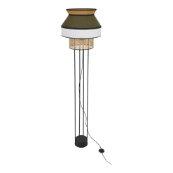 Lampadaire en métal et lin khaki simple 158 x 40 cm Singapour - Market set