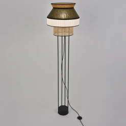 Lampadaire en métal et lin khaki simple 158 x 40 cm Singapour - Market set