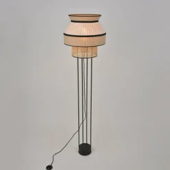 Lampadaire en métal et lin nude simple 157 x 40 cm Singapour - Market set