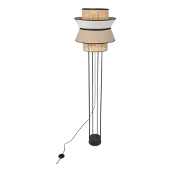 Lampadaire en métal et lin nude 157 x 40 cm Singapour - Market set