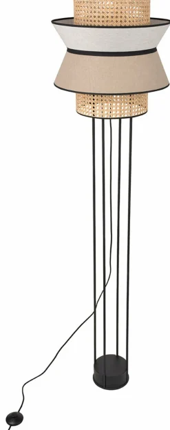 Lampadaire en métal et lin nude 157 x 40 cm Singapour - Market set