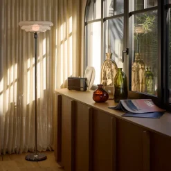 Lampadaire en métal et verre blanc 45x180cm Sunset - Market Set