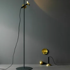Lampadaire en métal noir et laiton Blend - Pholc