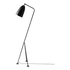 Lampadaire en métal noir semi-mat Gräshoppa - Gubi