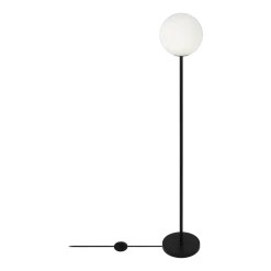 Lampadaire en verre dépoli et métal noir 155 cm Ring - Maytoni
