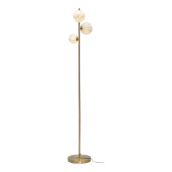 Lampadaire 3 globes en verre effet marbre blanc 160cm Carrara - It's about Romi