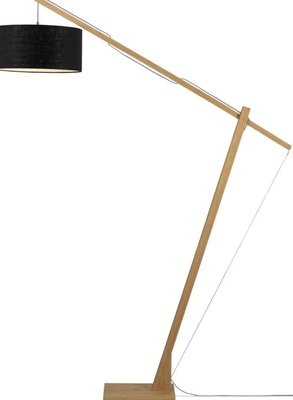 Lampadaire noir en bambou et lin Montblanc - Good & Mojo
