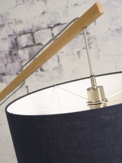 Lampadaire noir en bambou et lin Montblanc - Good & Mojo