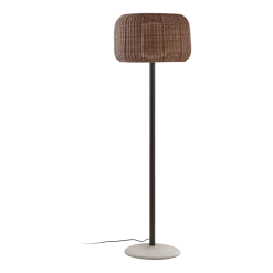 Lampadaire non dimmable base en béton, structure graphite et abat-jour marron 165cm Fora - Bover
