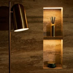 Lampadaire verre et or Luceo - Aytm