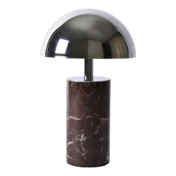 Lampe baladeuse en marbre rouge et abat-jour chromé 15x27cm Adei - Baccaris