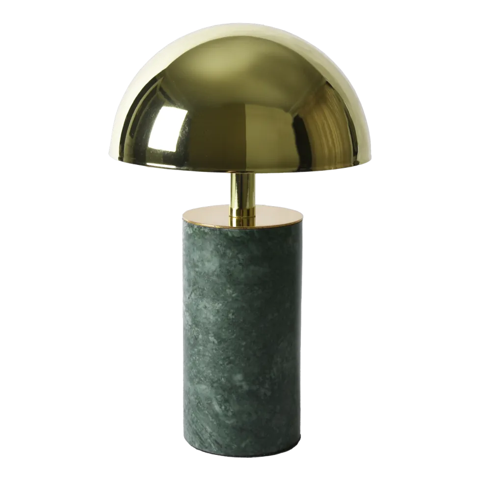 Lampe baladeuse en marbre vert et abat-jour doré 15x27cm Adei - Baccaris