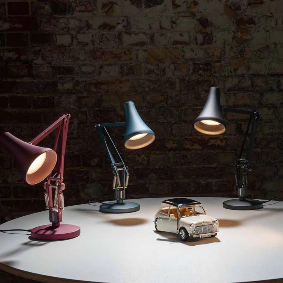 Lampe de bureau en acier bleu et gris Mini 90 - Anglepoise