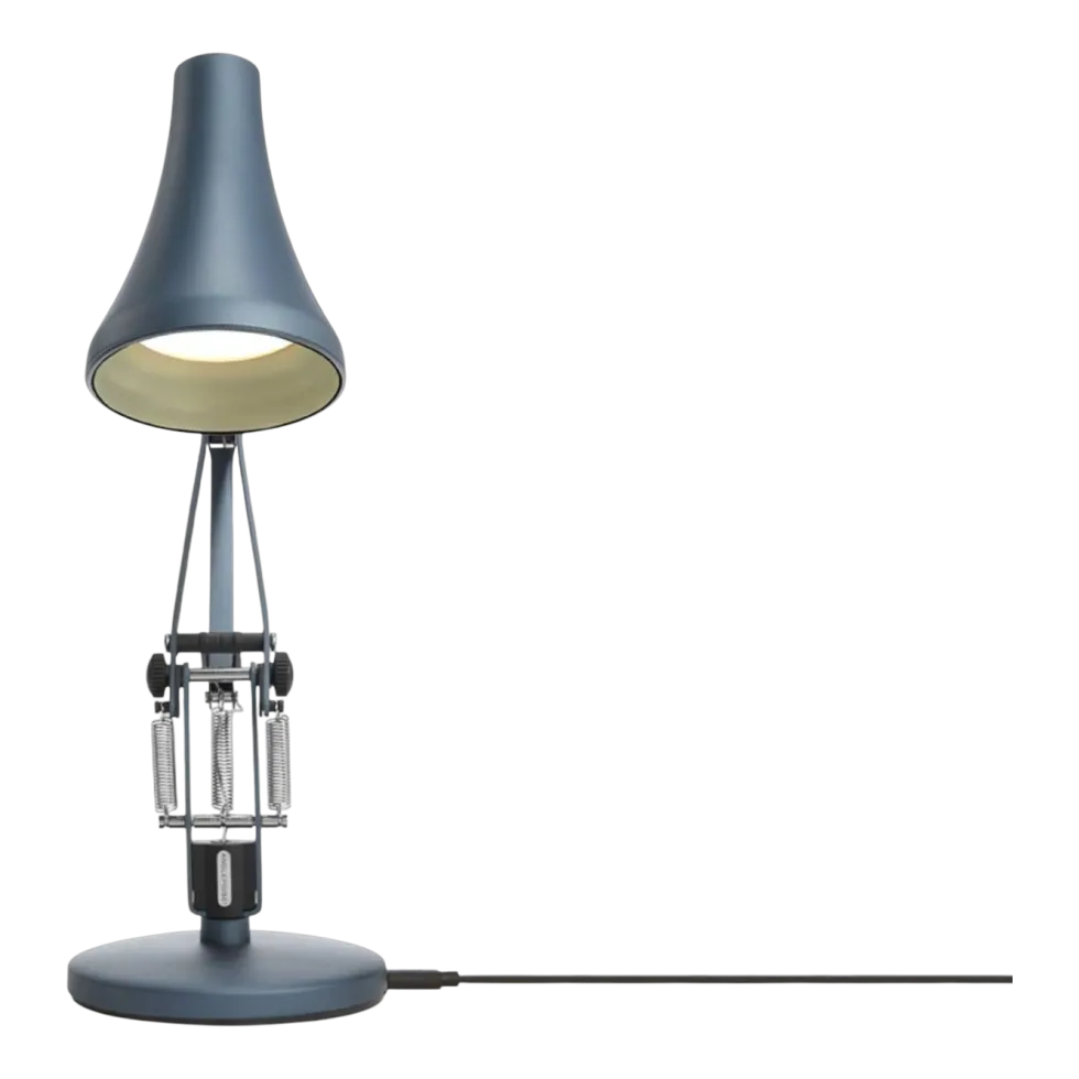Lampe de bureau en acier bleu et gris Mini 90 - Anglepoise
