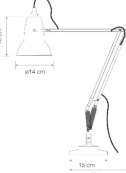 Lampe de bureau en aluminium noire et finition doré 72x90cm Original 1227 - Anglepoise