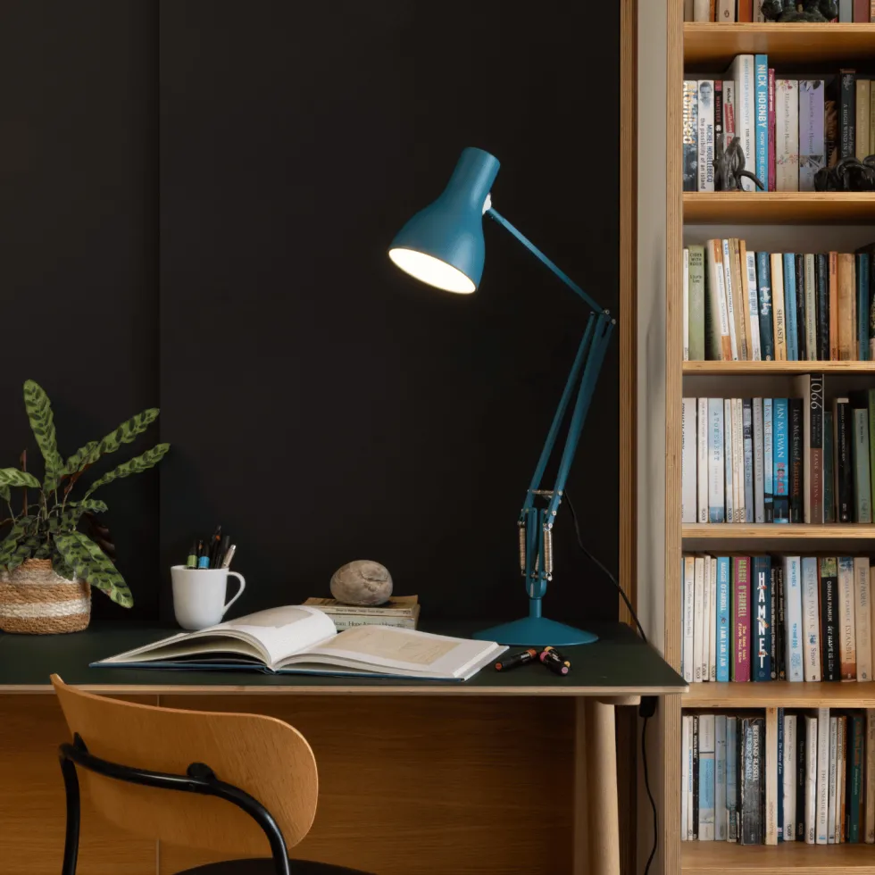 Lampe de bureau en aluminium 32 x 53 cm Type 75 Margaret Howell Saxon Blue - Anglepoise