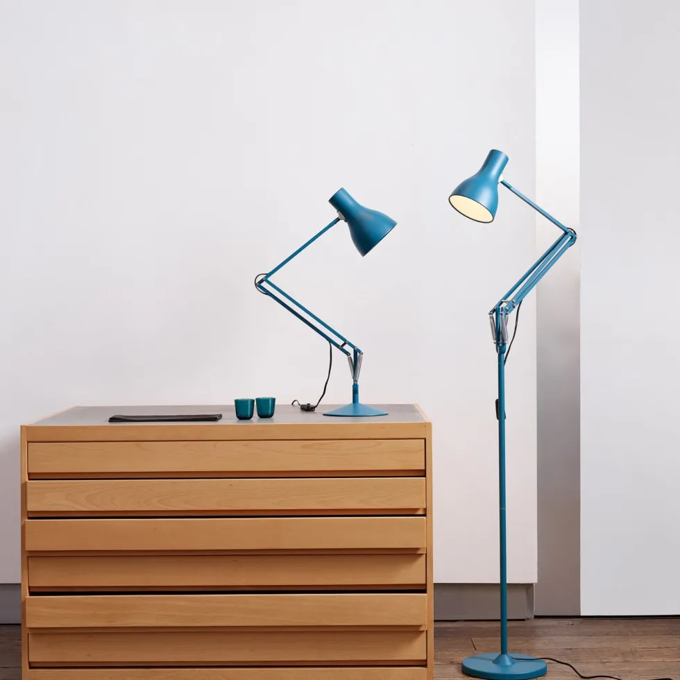 Lampe de bureau en aluminium 32 x 53 cm Type 75 Margaret Howell Saxon Blue - Anglepoise