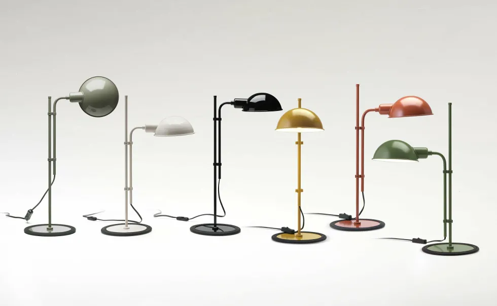 Lampe de bureau en fer moutarde Funiculi S - Marset