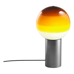 Lampe de bureau en métal et verre soufflé ambré et gris Dipping - Marset