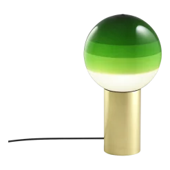 Lampe de bureau en métal et verre soufflé vert et doré Dipping - Marset