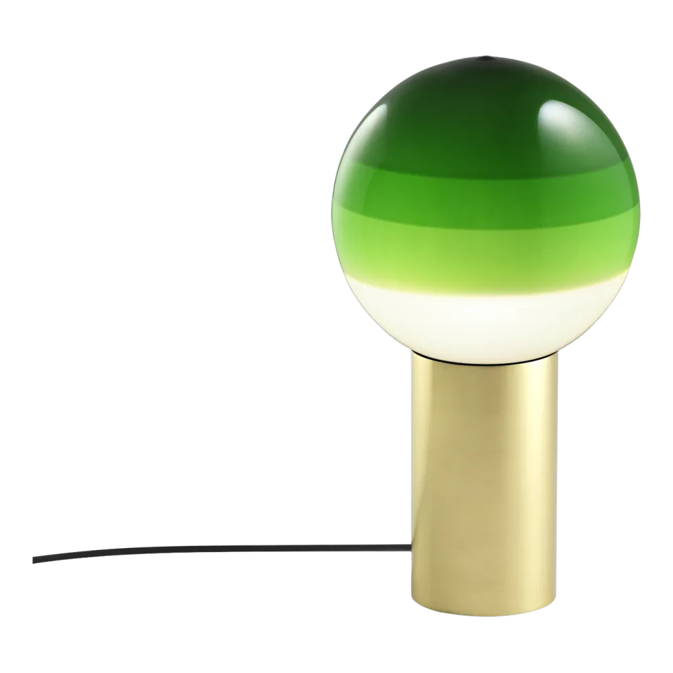Lampe de bureau en métal et verre soufflé vert et doré Dipping - Marset