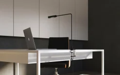 Lampe de bureau en métal gris Flo Clamp - Lumina