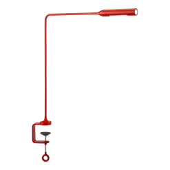 Lampe de bureau en métal rouge mat Flo Clamp - Lumina