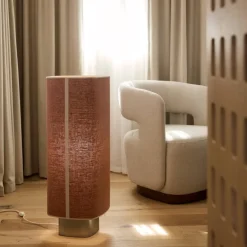 Lampe de sol en tissu marron et métal 79cm Dolce - Market Set
