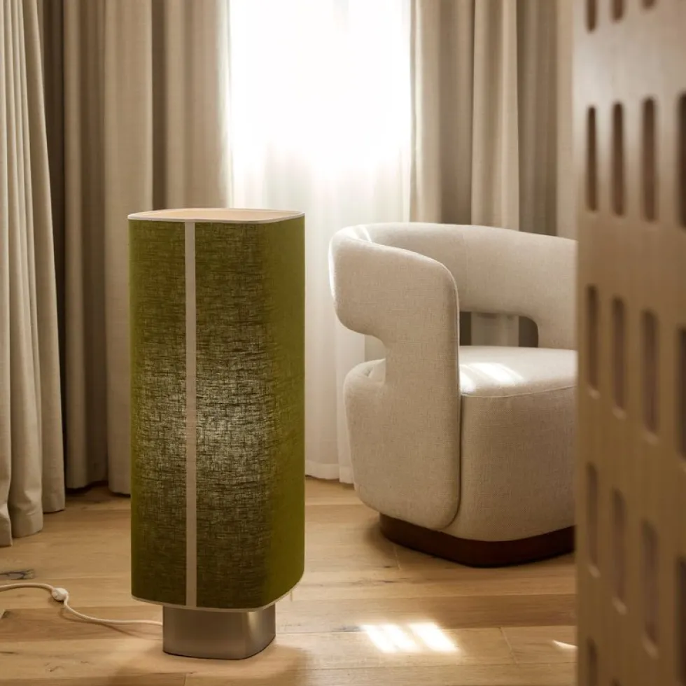 Lampe de sol en tissu vert et métal 79cm Dolce - Market Set